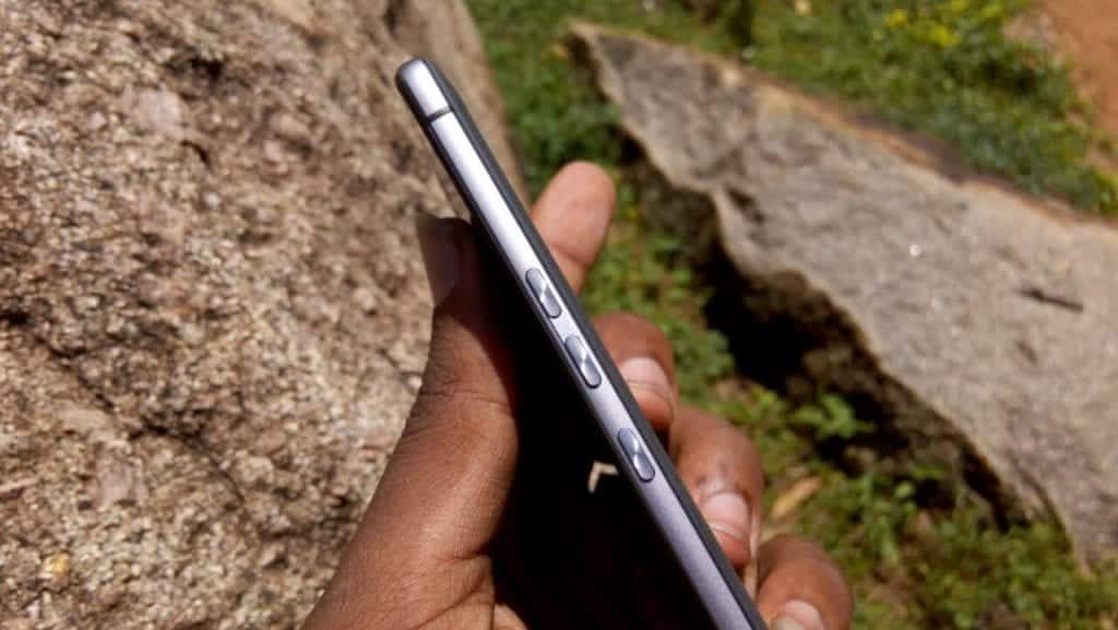  Tecno J8 Side view with lock and volume up/down buttons