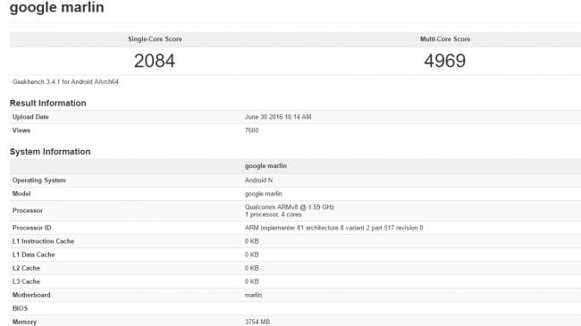 Nexus m1 geekbench results and specs