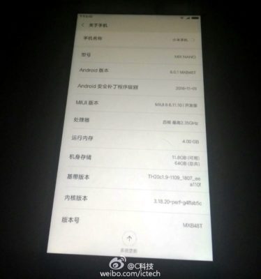 Xiaomi Mi MIX Nano Expected Specs