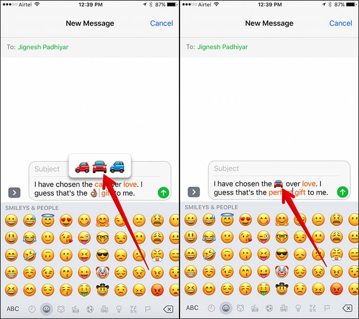 Change Text to Emoji in iMessages App on iPhone