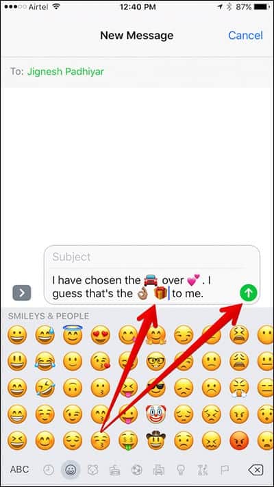 Replace Words with Emojis in Messages for iPhone