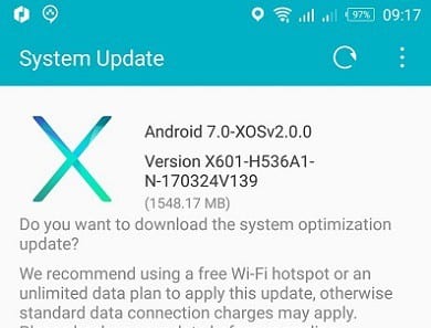 Infinix Note 3 Android 7.0 Nougat update changelog
