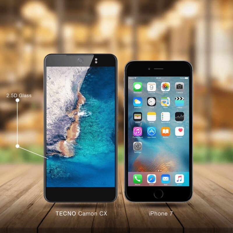 Tecno Camon CX vs iPhone 7 Design Comparison