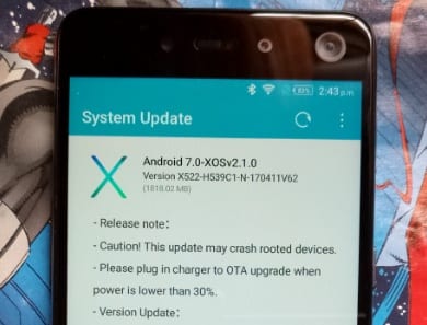 Infinix S2 Pro Android 7.0 Nougat