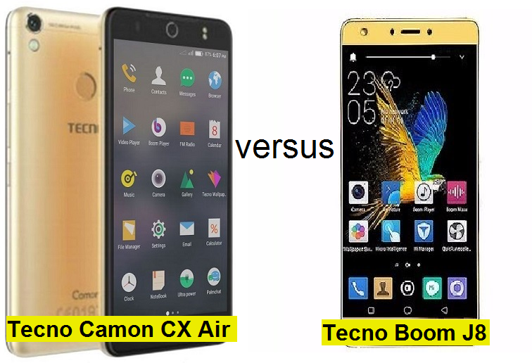 Tecno Camon CX Air versus Tecno Boom J8
