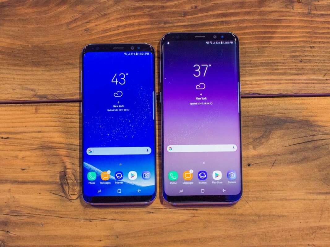 here they are samsungs galaxy s8 and galaxy s8 plus note the ultra narrow top and bottom borders
