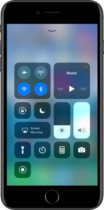 iOS 11 Control Center Wi Fi Bluetooth toggles on iPhone screenshot 002