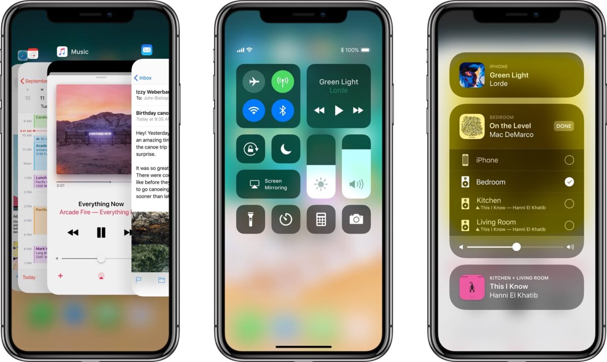 iPhone X app switcher Control Center Now Playing teaser 001