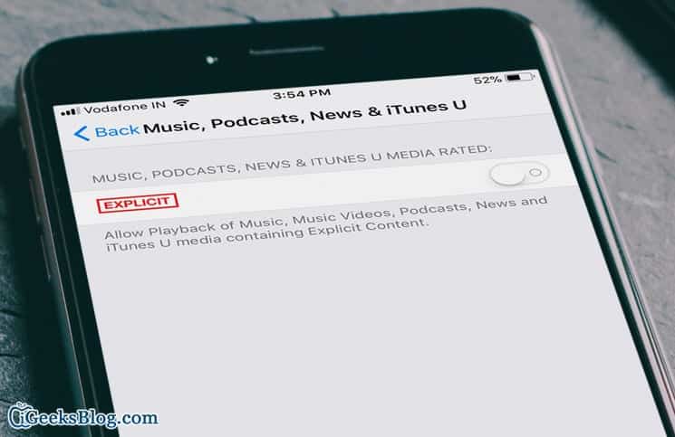 How to Disallow Explicit Music Videos Podcasts and News on iPhone and iPad