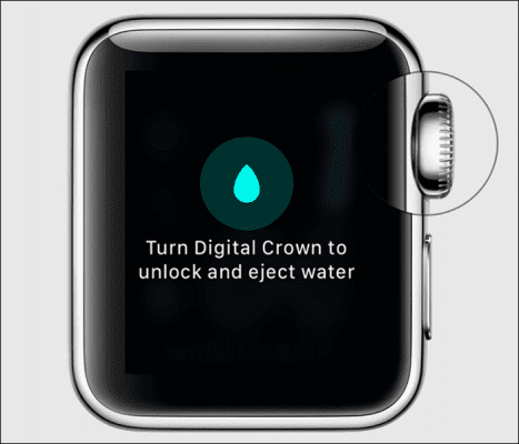 Rotate the Digital Crown to Turn Off Water Lock on Apple Watch