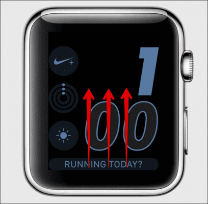 Swipe Up Apple Watch Screen to Access Control Center