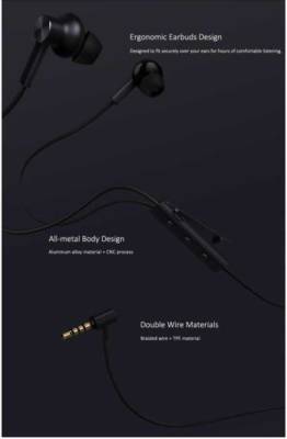 Xiaomi 3 5mm Noise Cancelling Earphones with Mic Black 20171212145230784