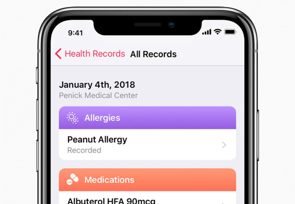 iPhone X health records ios113