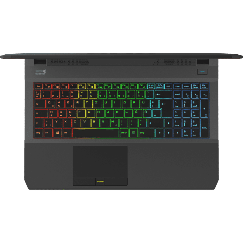 Three-zone RGB backlit Keyboarrd and Touchpad