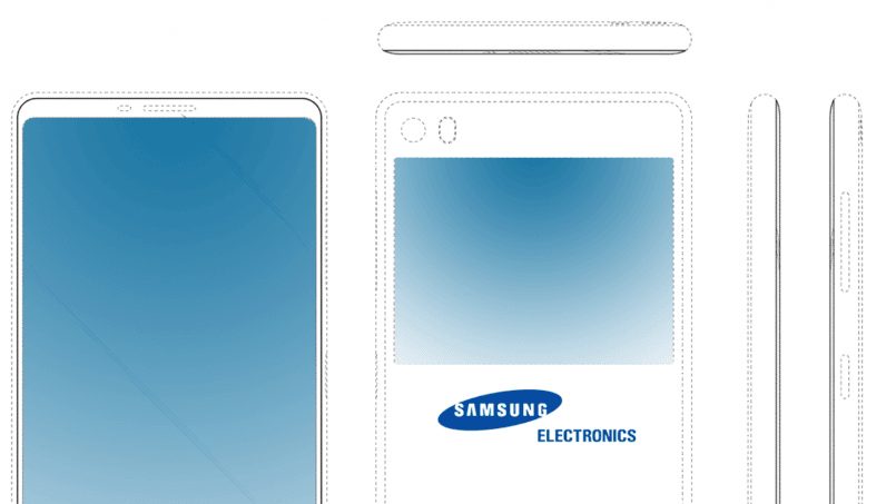 Samsung Placing a Device With Thin Frame And Secondary Back Screen 2