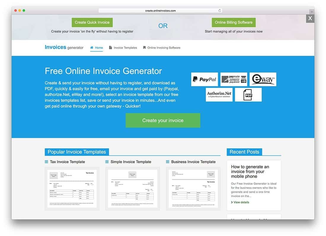 free small business invoicing tools