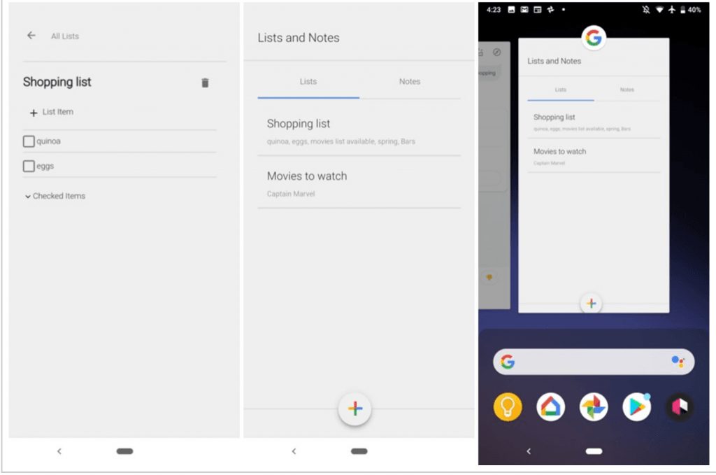 Google Assistant Note app 2 1