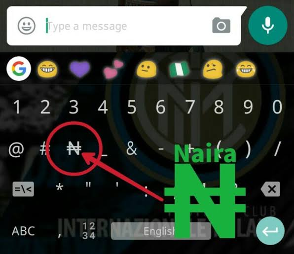 Naira Sign On Android 1