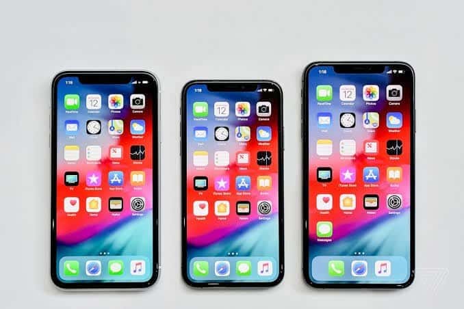 iPhone Xs Xs Max and Xr
