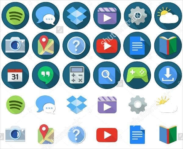 Flat Android App Icons
