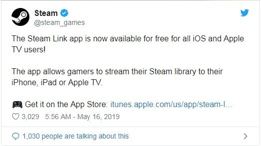 steam link ios app released