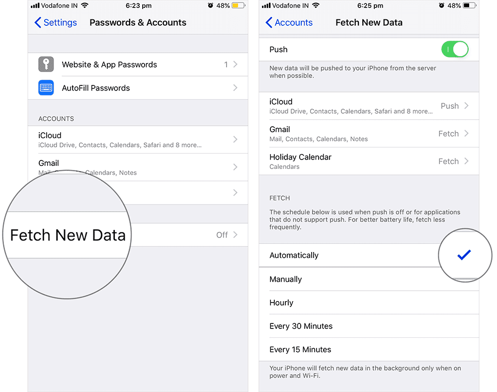 Fetch New Gmail Data on iPhone