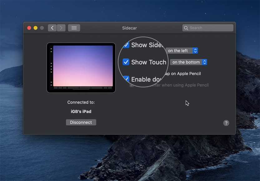 Use Sidecar to Customize Show Touch Bar on top or bottom
