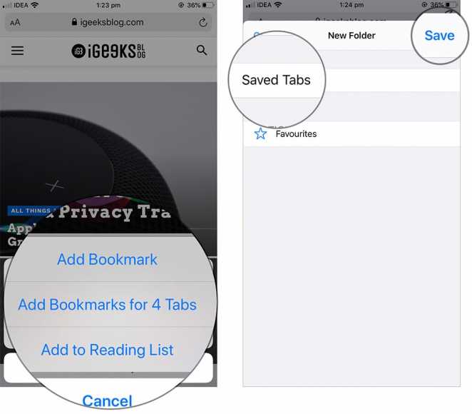 Bookmark All Open Tabs in Safar on iPhone or iPad in iOS 13