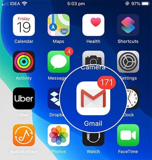 Launch Gmail App on iPhone