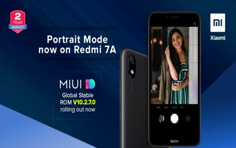 Redmi 7A Getting MIUI V10.2.7.0 Update With AI Scene Portrait Mode More in India