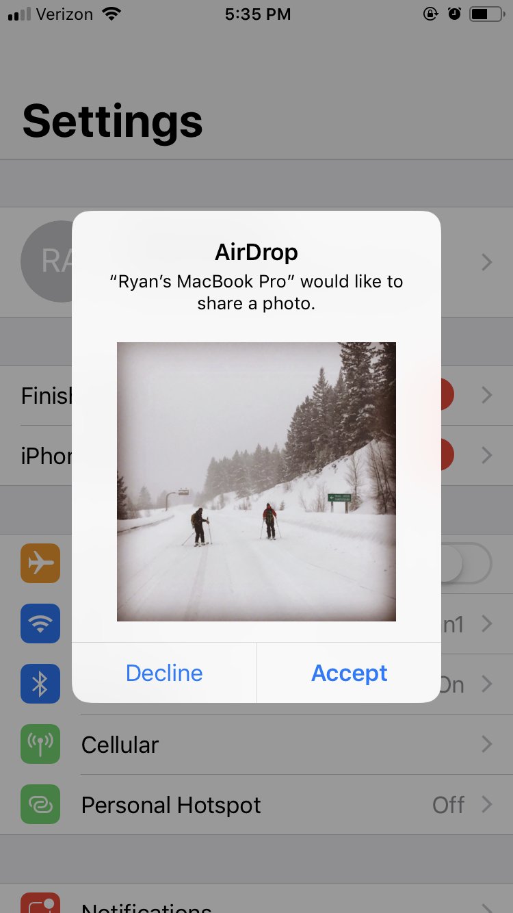 airdrop files location iphone
