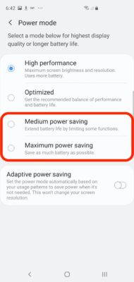 Save Battery Samsung Galaxy S10