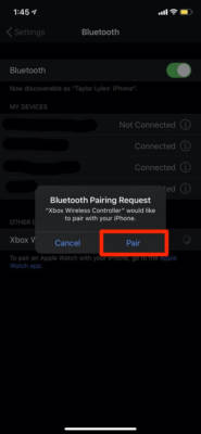 Connect Xbox One Controller iPhone
