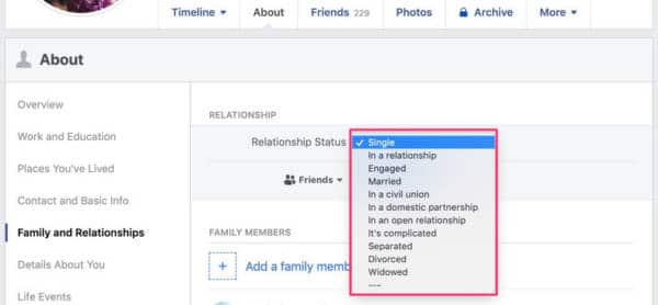 Change Your Relationship Status On Facebook