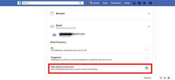 Stop Receiving Facebook Emails