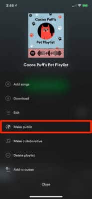 Make Spotify Playlist Public