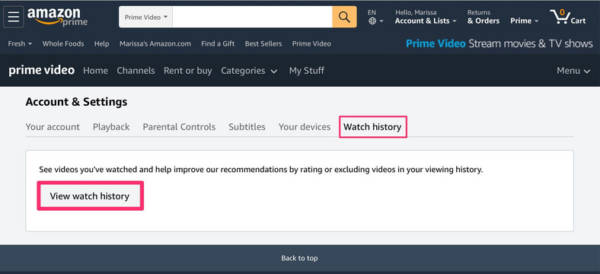 Delete Your Amazon Prime Video History