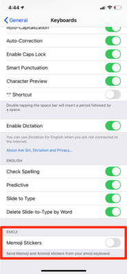 Disable Memojis In iOS 13