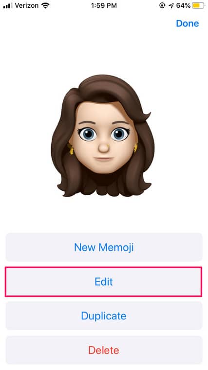 Edit Your Memoji Character