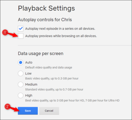 Disable Autoplaying Videos On Netflix