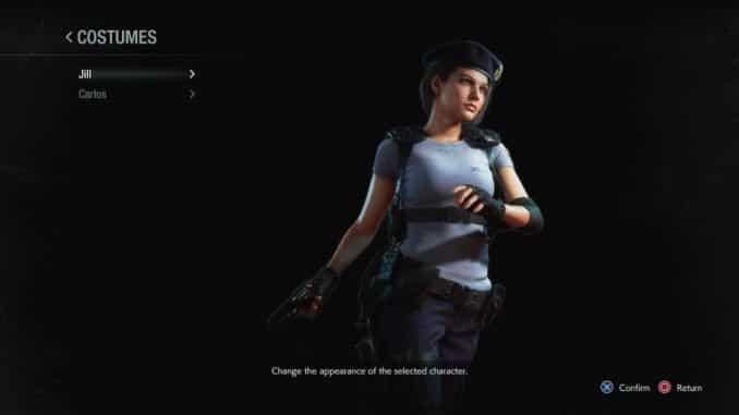 classic Jill Valentine costume in Resident Evil 3