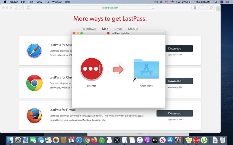 Add LastPass Safari Browser Toolbar