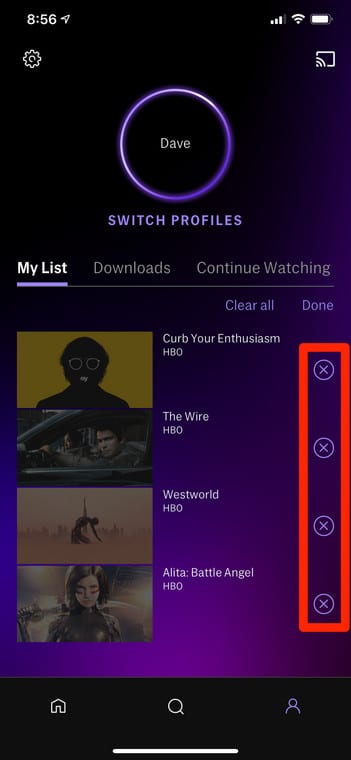 Use "Watch Later" List HBO Max