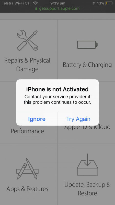 Fix "iPhone Is Not Activated Contact Your Carrier" Error