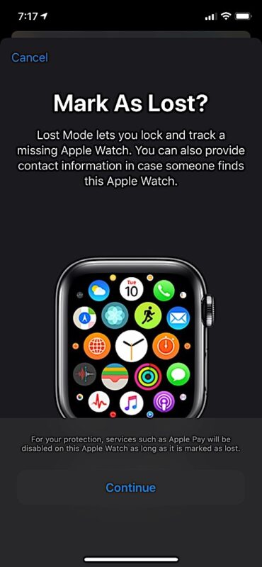 Find Lost Stolen Apple Watch