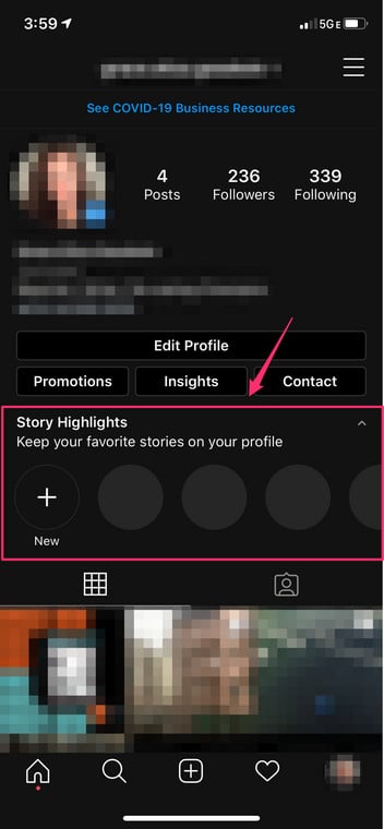 Publish Suggested Highlight Instagram Profile