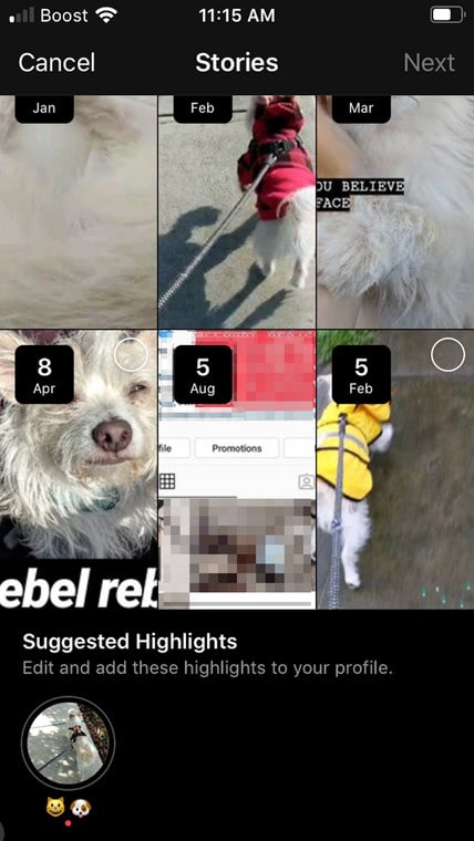 Publish Suggested Highlight Instagram Profile