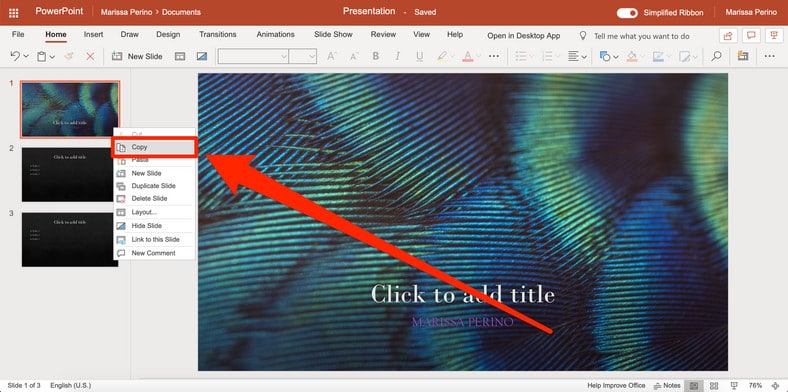 Copy Duplicate PowerPoint Slide 
