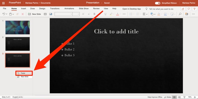 Copy Duplicate PowerPoint Slide