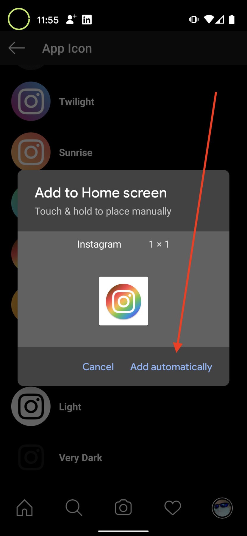 Change Instagram Icon Android